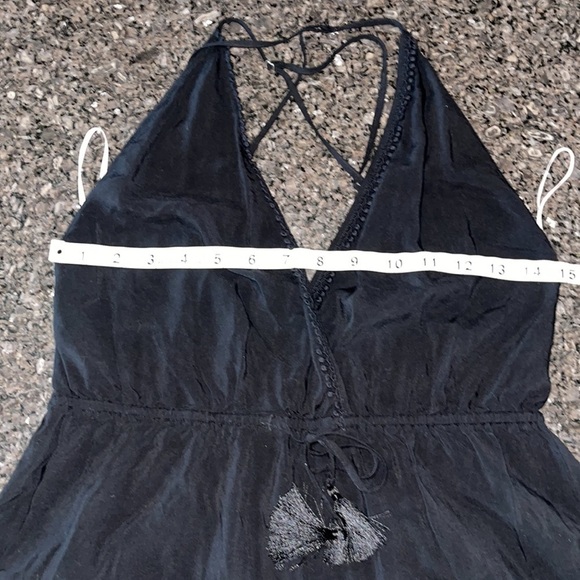 Victoria’s Secret Black Surplice Top Semi Sheer Romper - Picture 7 of 8